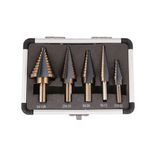 5Pcs Set Inch Tri-Flat Shank Straight Flute HSS Step Drill Bit for Metal Sheet